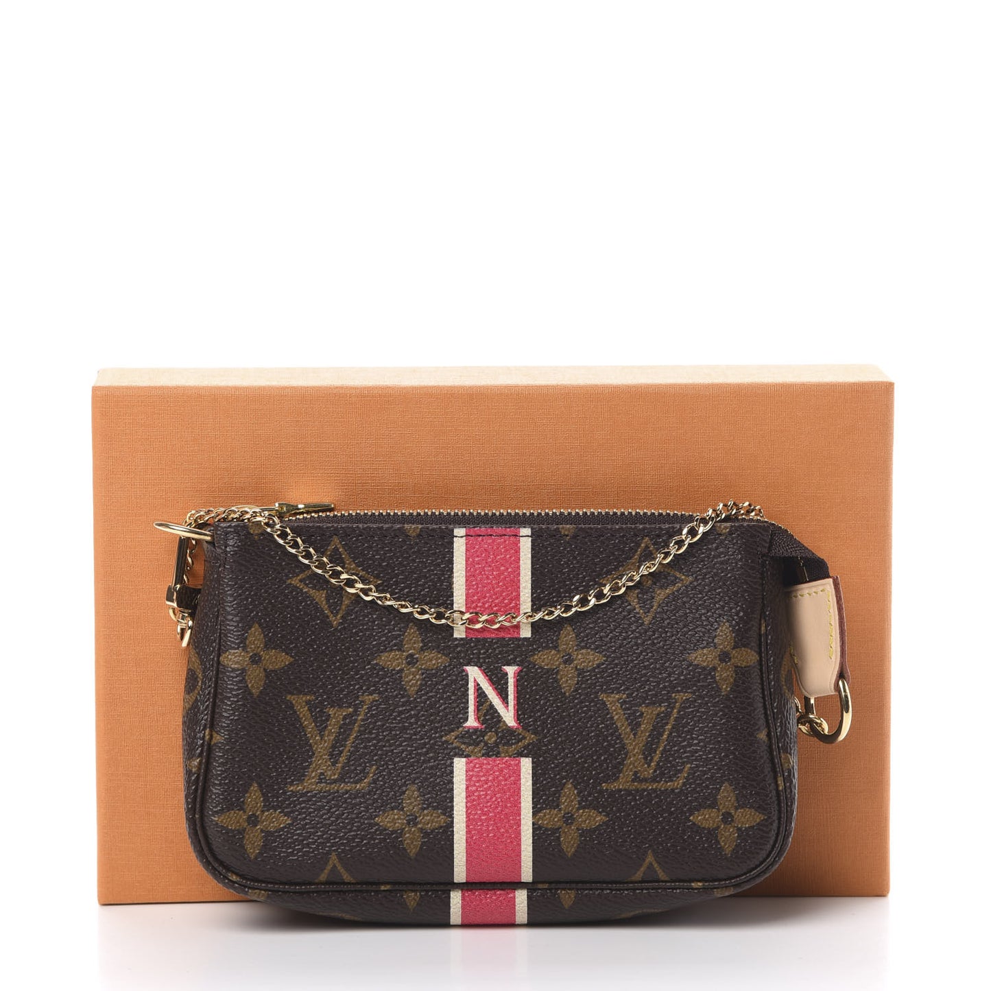 Monogram My LV Heritage Mini Pochette Accessories Fuchsia Ivory