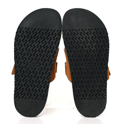 Hermes Suede Goatskin Womens Chypre Sandals 38.5 38.5 Naturel 5 of 9