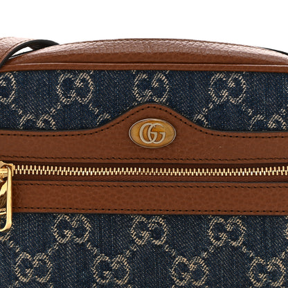 Gucci New Denim GG Monogram Dollar Calfskin Mini Ophidia Shoulder Bag Blue Tea Cuir Epilog 8 of 10