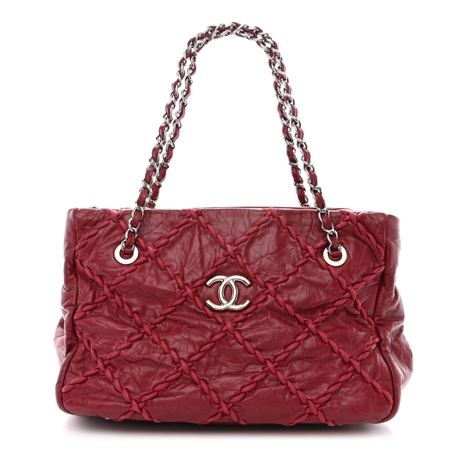 Chanel Calfskin Ultra Stitch Tote Dark Red 1 of 11