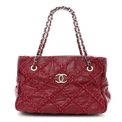 Chanel Calfskin Ultra Stitch Tote Dark Red 1 of 11