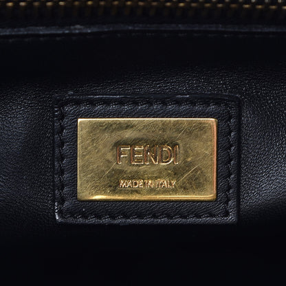 Fendi Vitello Morgan Shiny Nappa Medium Peekaboo Iconic Satchel Black 9 of 15