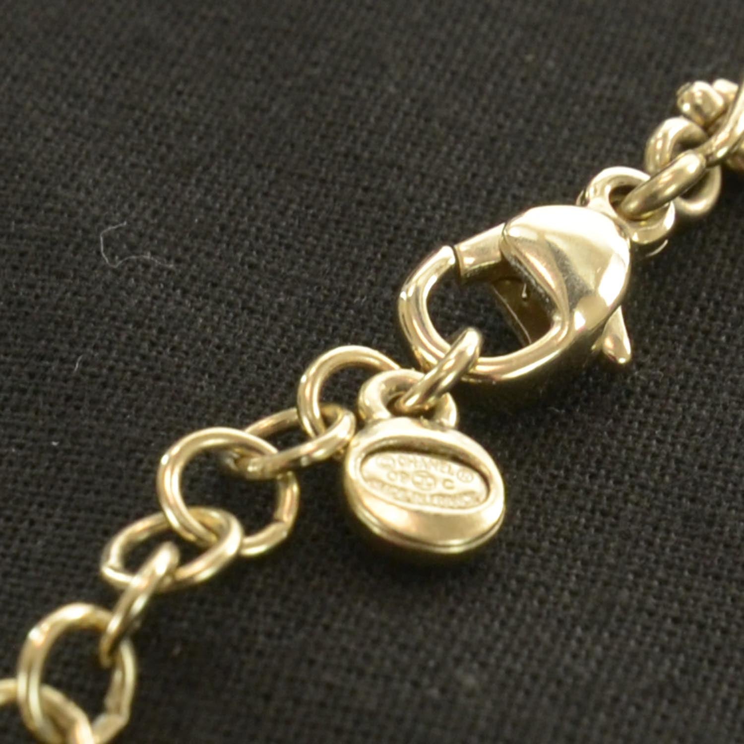 Chanel Crystal Enamel CC Necklace Gold 5 of 5
