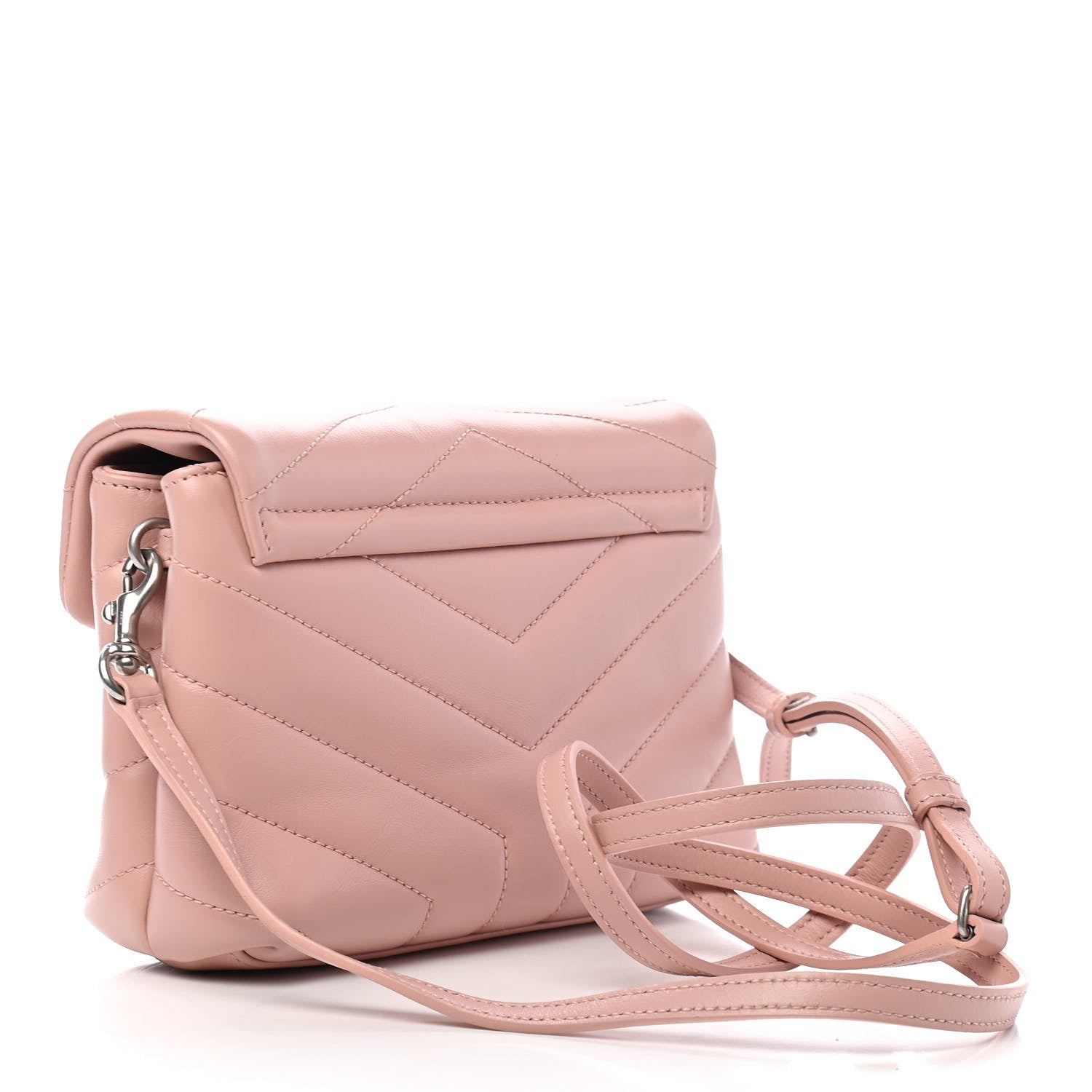 Saint Laurent Calfskin Y Quilted Monogram Toy Loulou Crossbody Bag Tender Pink 3 of 9