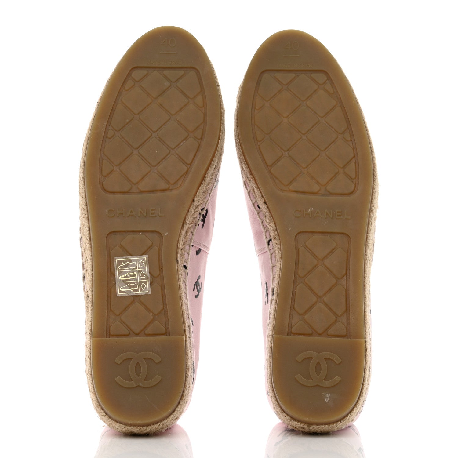 Chanel Lambskin Printed CC Espadrilles 40 Light Pink Black 5 of 8