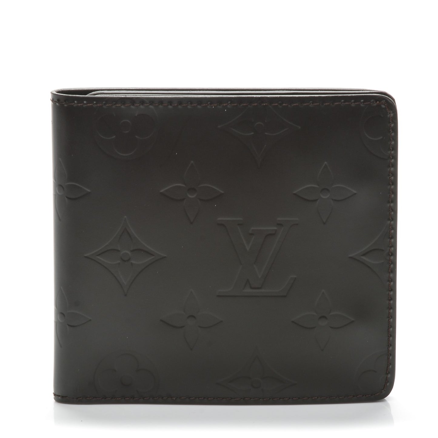 Monogram Glace Compact Wallet Cafe Brown