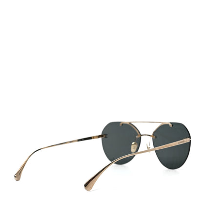 Chanel Titanium CC Pilot Aviator Sunglasses 4272-T Black Gold 4 of 6