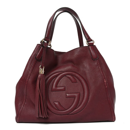 Gucci Pebbled Calfskin Medium Soho Shoulder Bag Bordeaux 1 of 10
