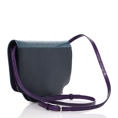 Loro Piana Lizard Crocodile Sesia Clutch Green Black Purple 3 of 16