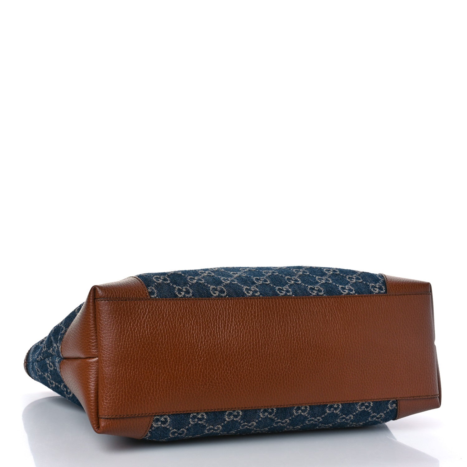 Gucci New Denim GG Monogram Medium Ophidia Shopping Tote Blue Tea Cuir 4 of 9