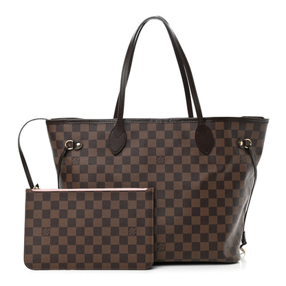 Louis Vuitton Damier Ebene Neo Neverfull MM Rose Ballerine 1 of 12