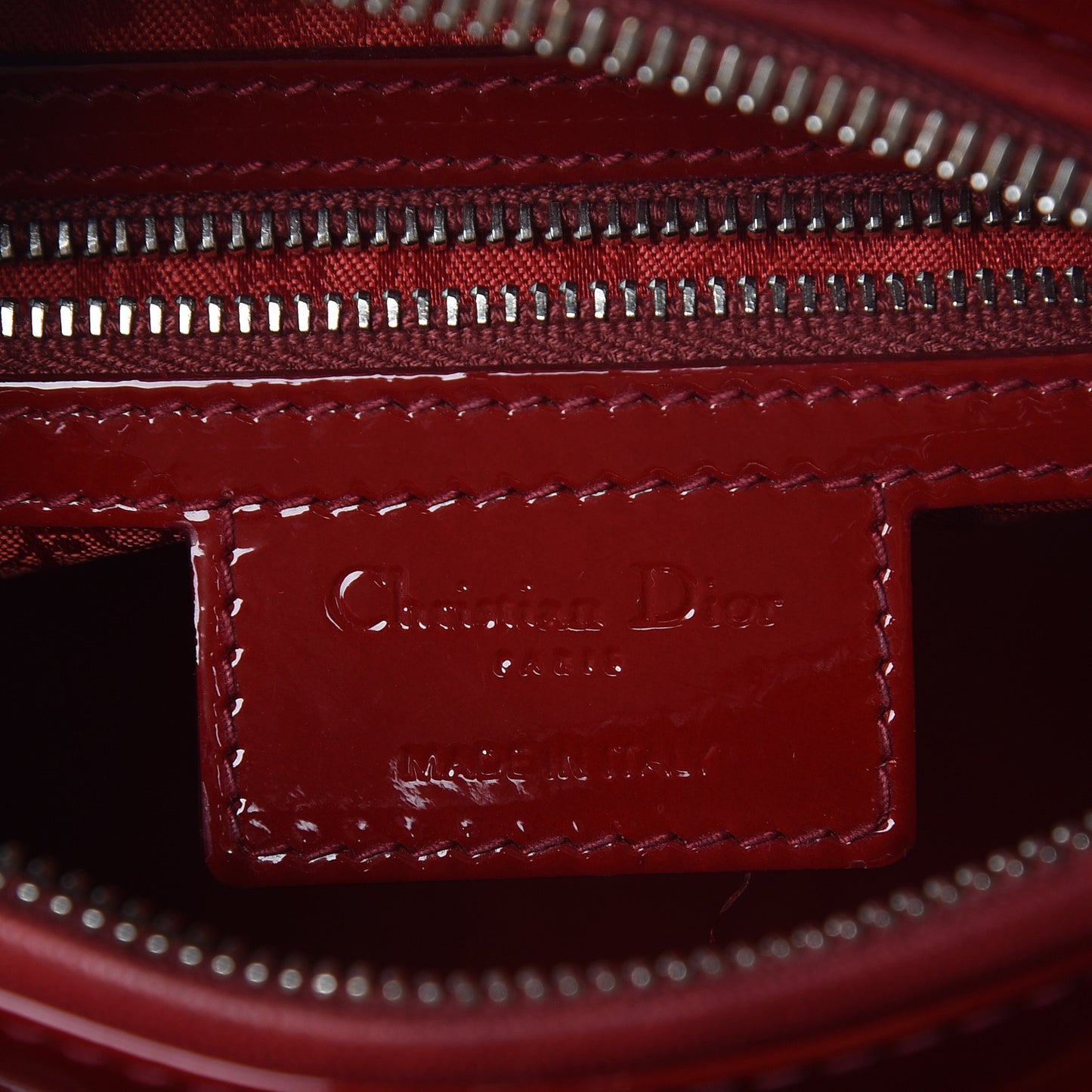Patent Cannage Medium Lady Dior Red