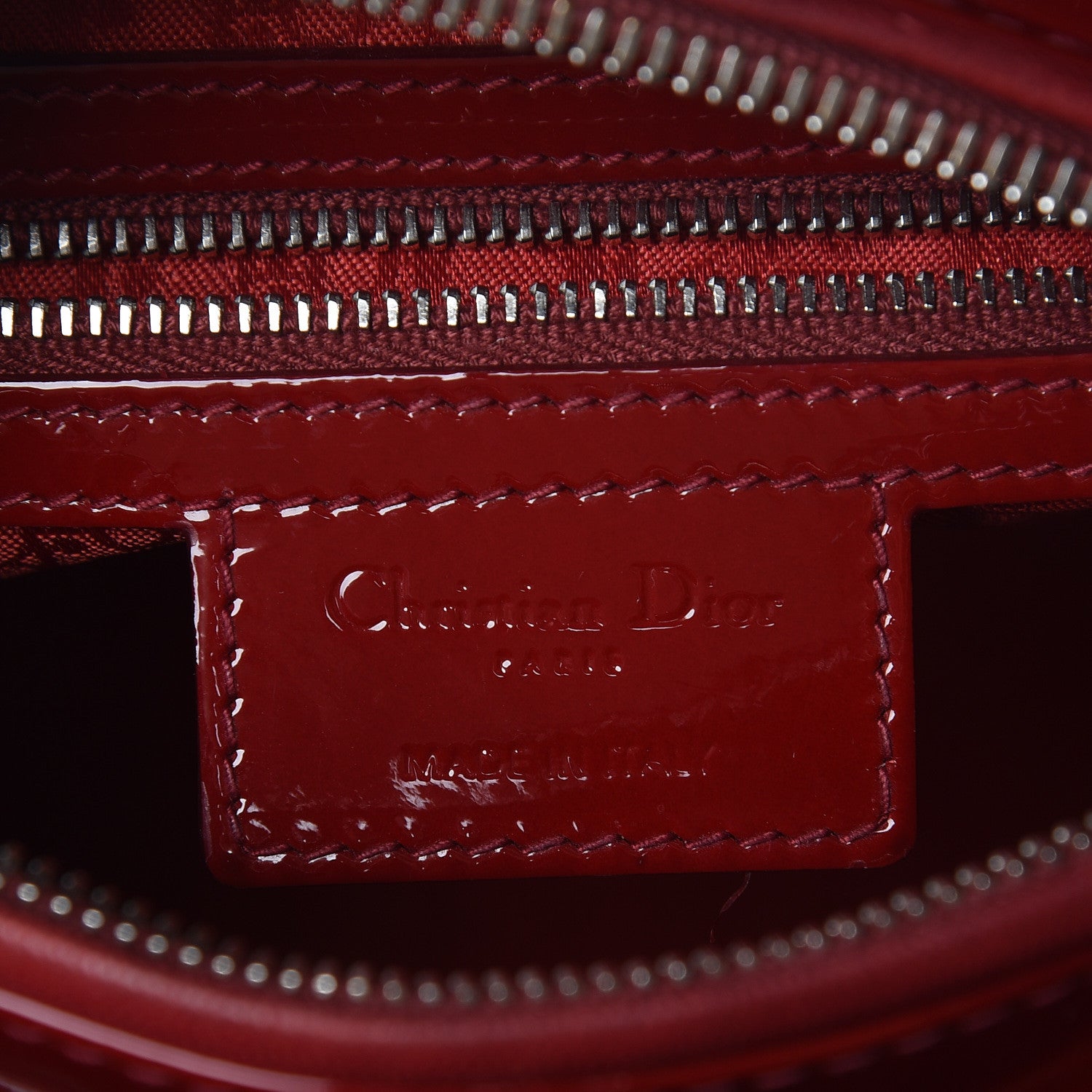 Christian Dior Patent Cannage Medium Lady Dior Red 6 of 11