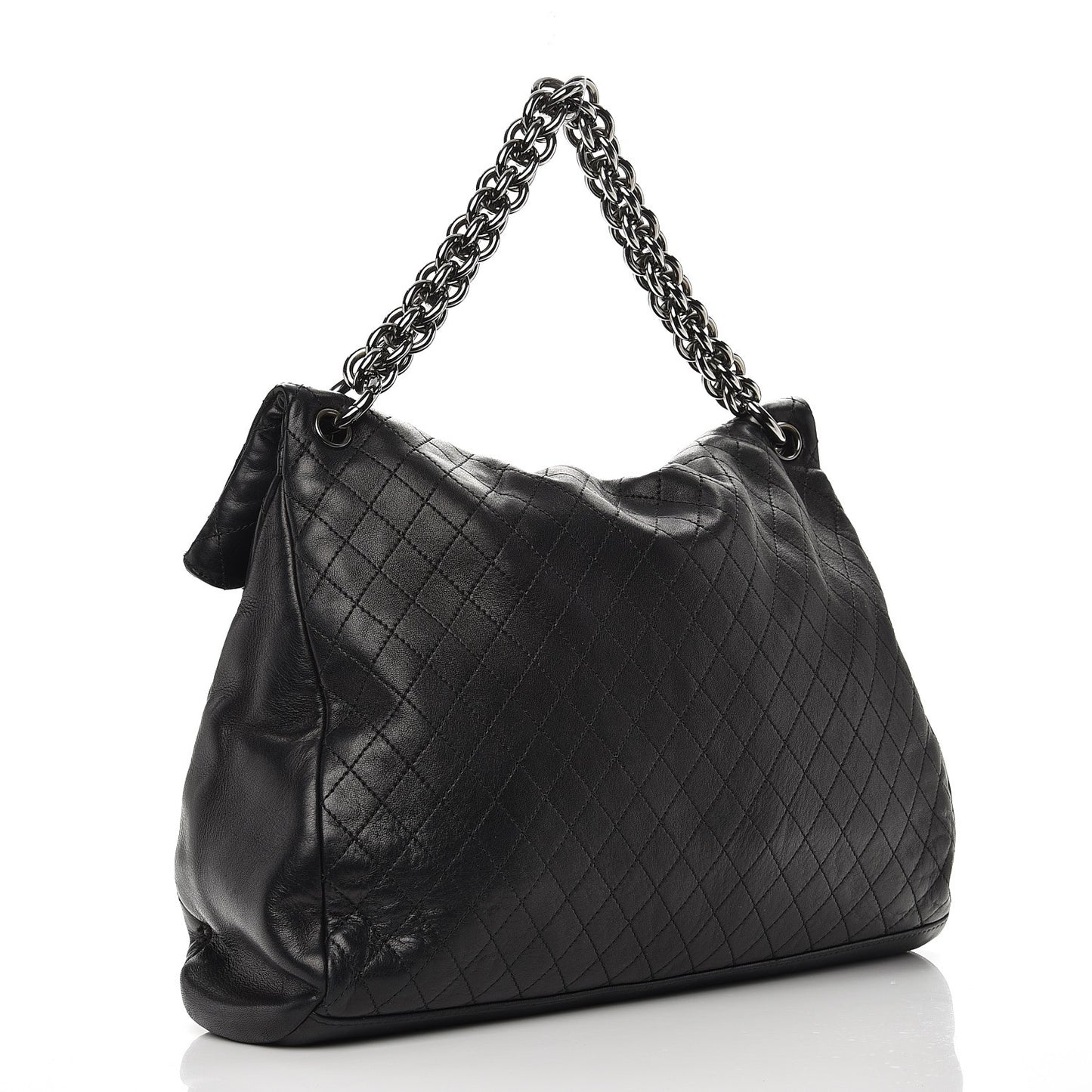 Lambskin Quilted New Lock Flap Black