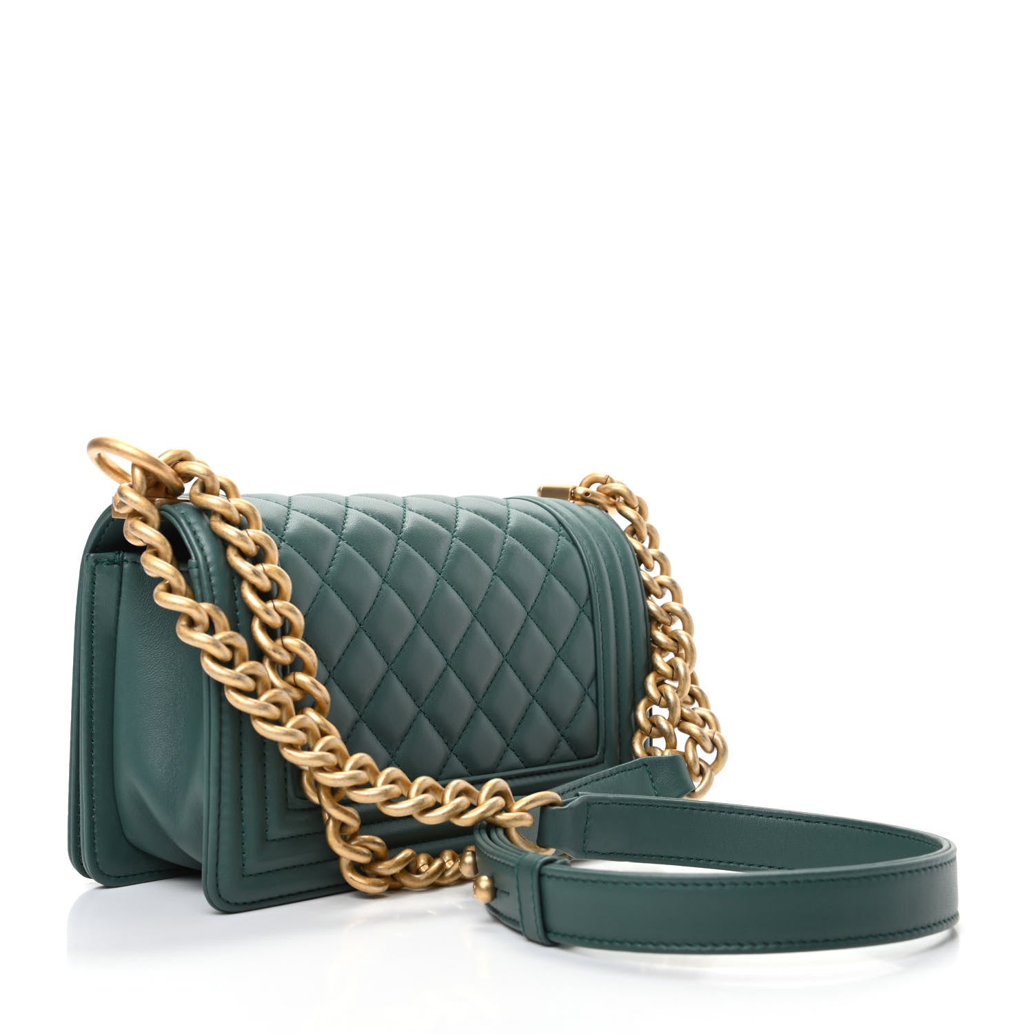 Chanel Calfskin Quilted Small Boy Flap Green 3 of 9