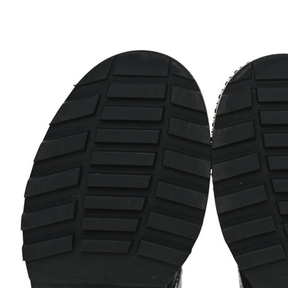Chanel Crackled Calfskin Velvet Pearl Combat Short Boots 37 Black 9 of 9