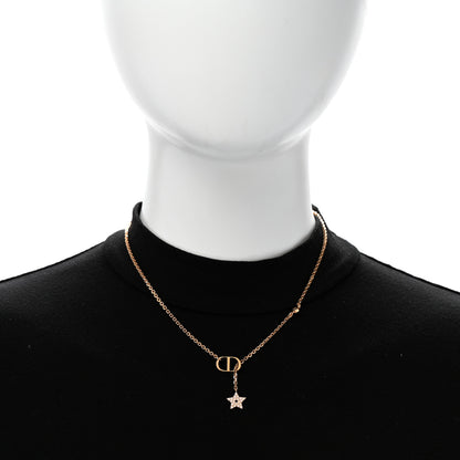 Christian Dior Metal Crystal Petit CD Necklace Rose Gold 2 of 6