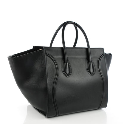 Celine Supple Calfskin Medium Phantom Luggage Black 3 of 7