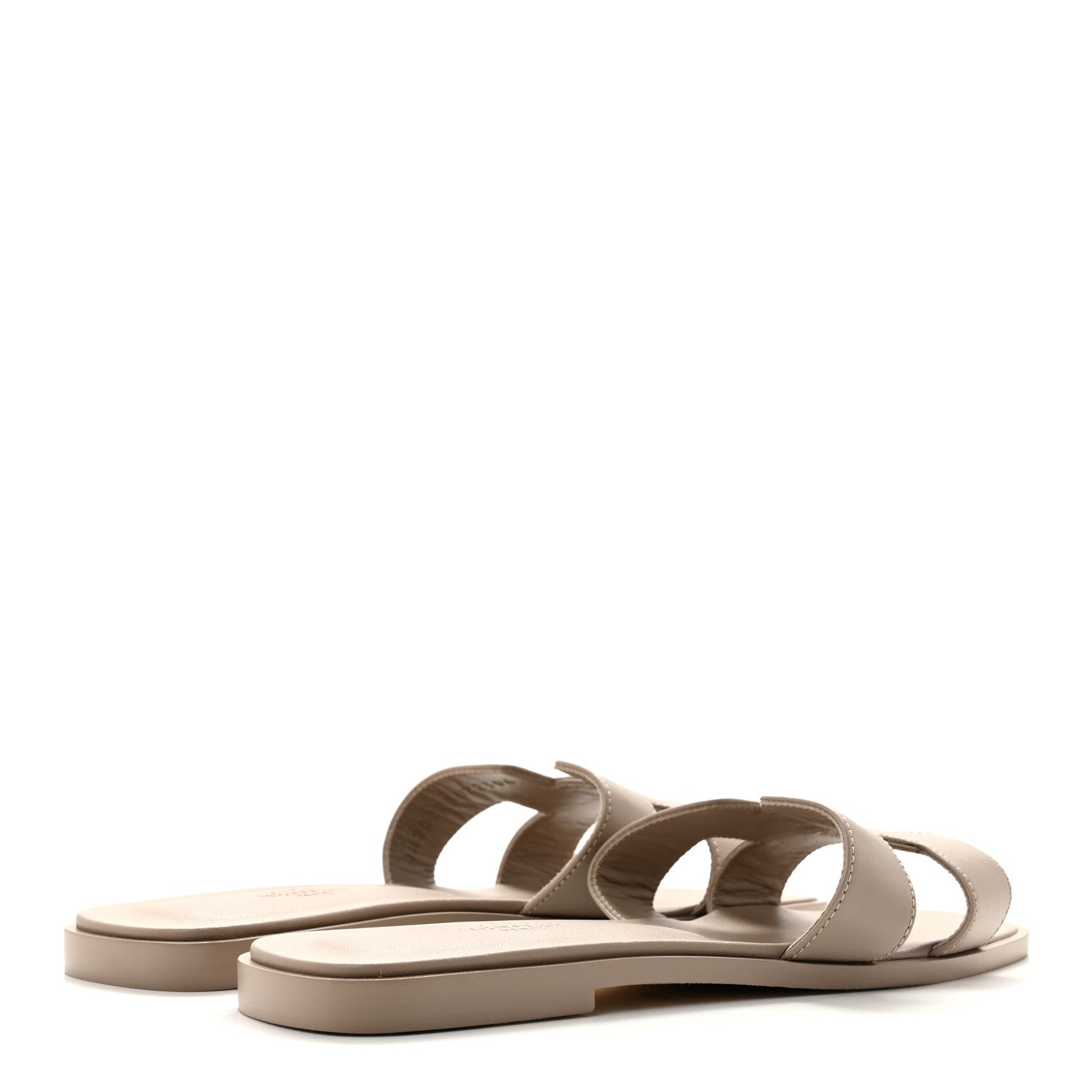 Hermes Box Calfskin Oran Sandals 38 Beige Mastic 5 of 9