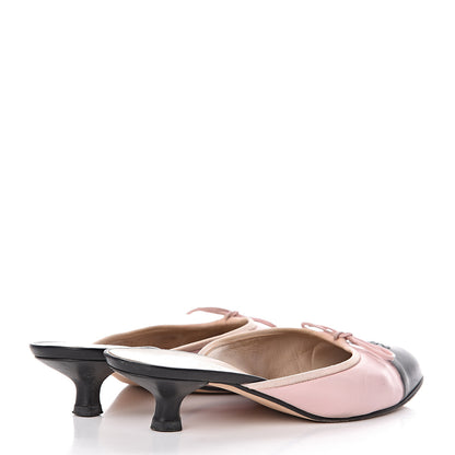 Chanel Lambskin Cap Toe CC Mules 39.5 Pink Black 4 of 17