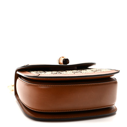 Gucci New Canvas Charisma Calfskin Crystal GG Monogram Small Bamboo 1947 Top Handle Bag Camel Ebony 4 of 10