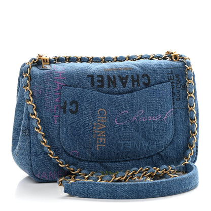 Chanel Denim Quilted Mini Denim Mood Rectangular Flap Blue Multicolor 3 of 9