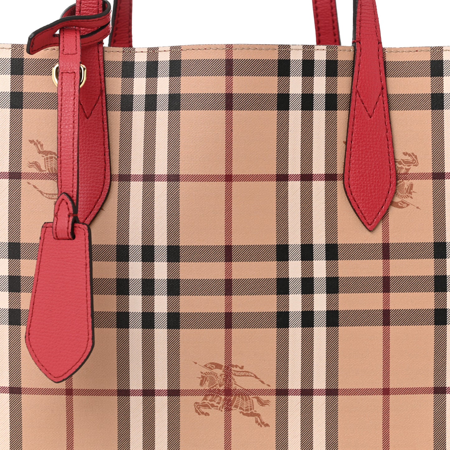 Haymarket Check Medium Reversible Tote Poppy Red