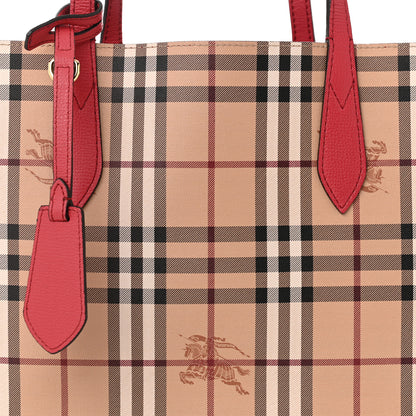 Burberry Haymarket Check Medium Reversible Tote Poppy Red 12 of 18