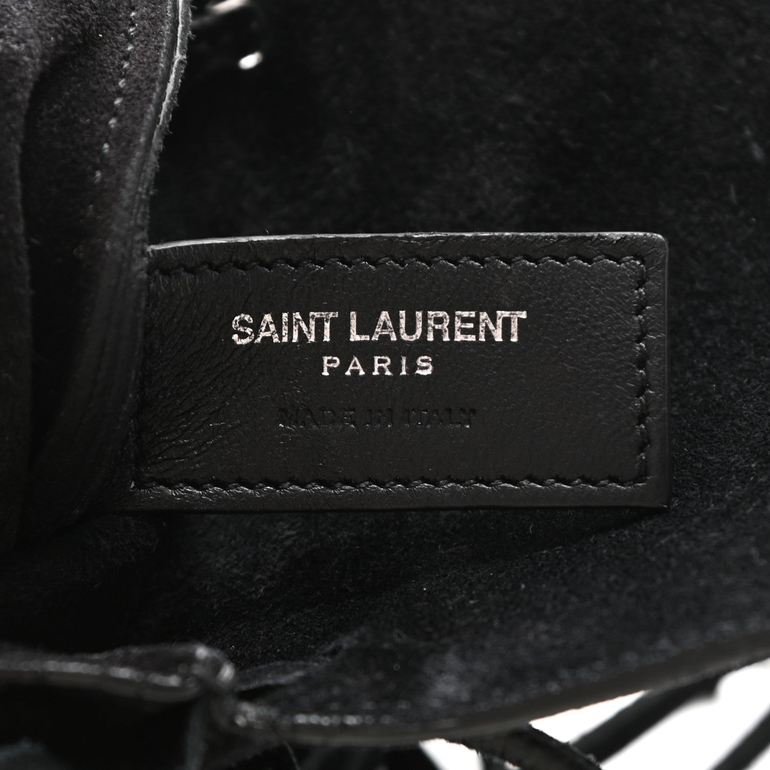 Saint Laurent Suede Fringe Toy Monogram Anita Crossbody Bag Black 6 of 11