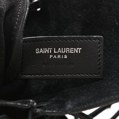 Saint Laurent Suede Fringe Toy Monogram Anita Crossbody Bag Black 6 of 11