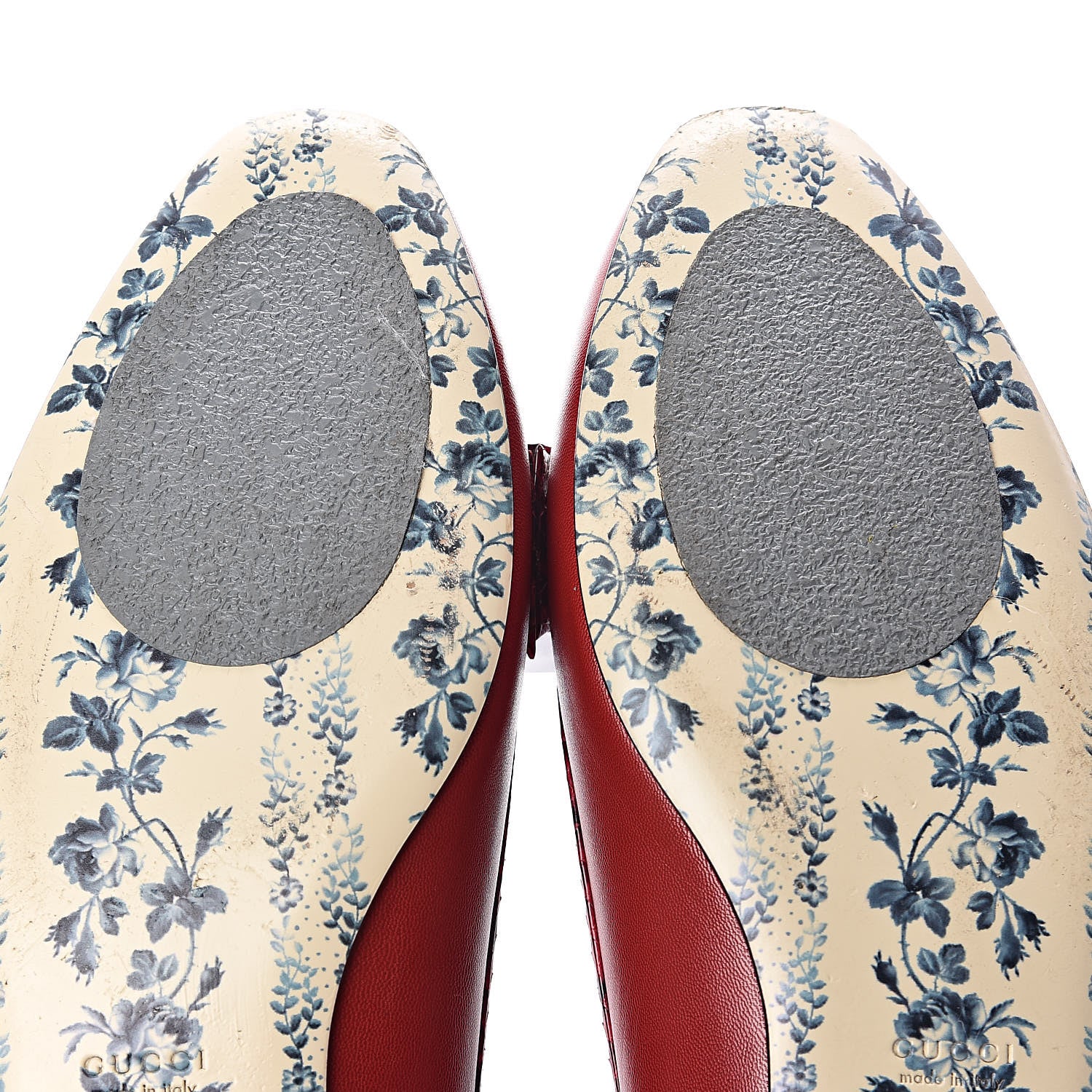 Gucci Malaga Kid Elaphe Yva Ballet Flats 38 Hibiscus Red 8 of 11