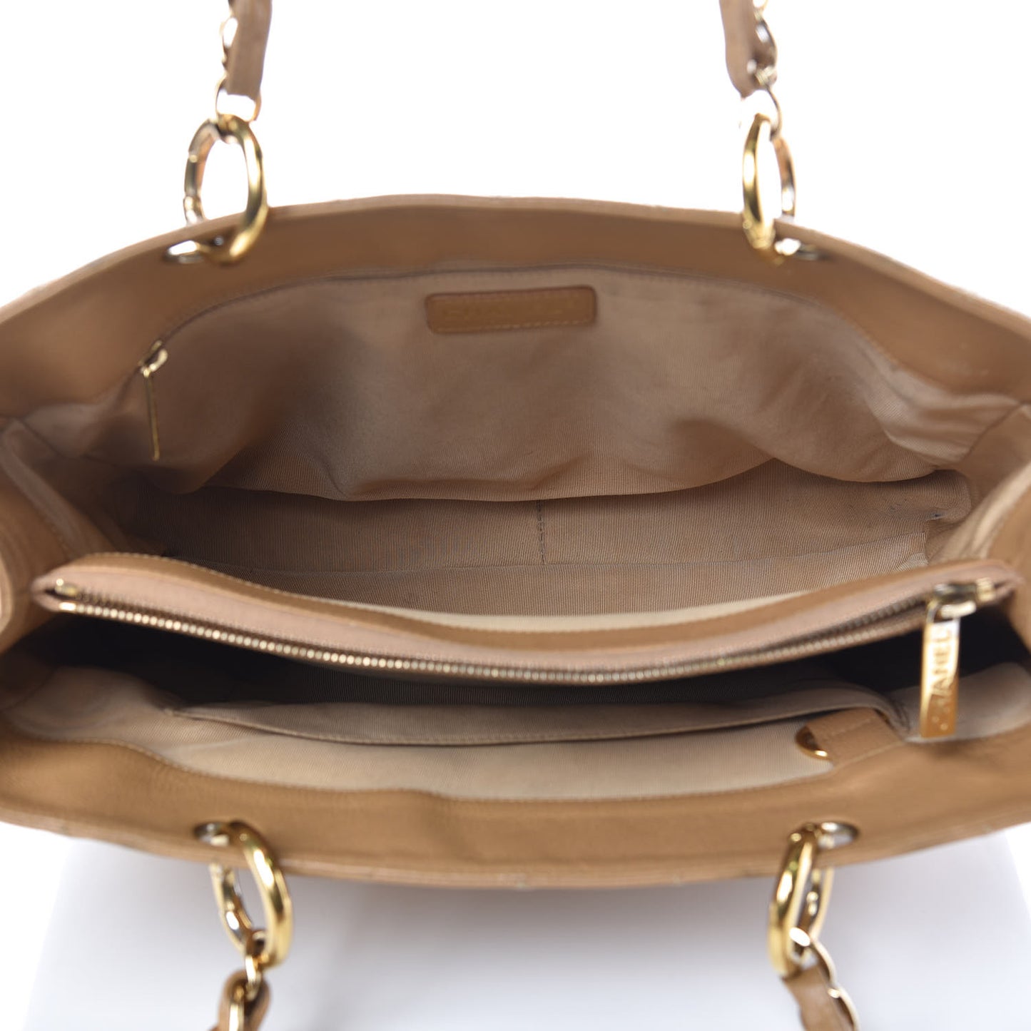 Caviar Quilted Grand Shopping Tote GST Beige