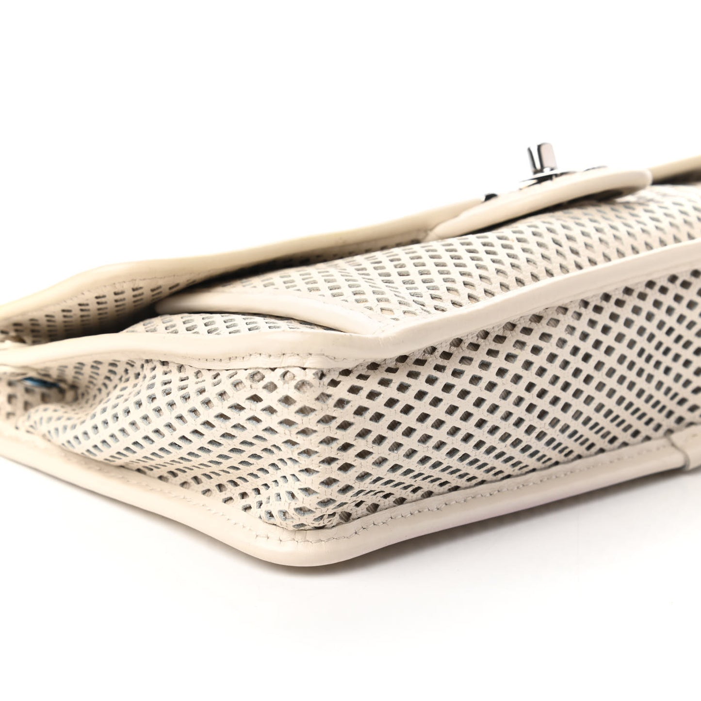 Perforated Calfskin Up In The Air Flap White