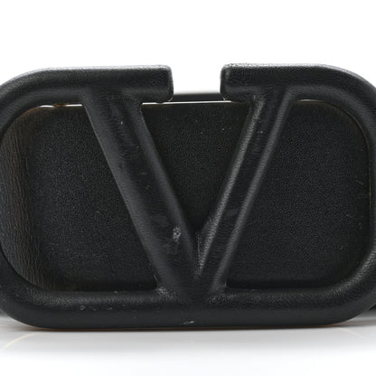Valentino Garavani Glossy Calfskin Monochrome VLogo 40mm Belt 85 34 Black 6 of 6