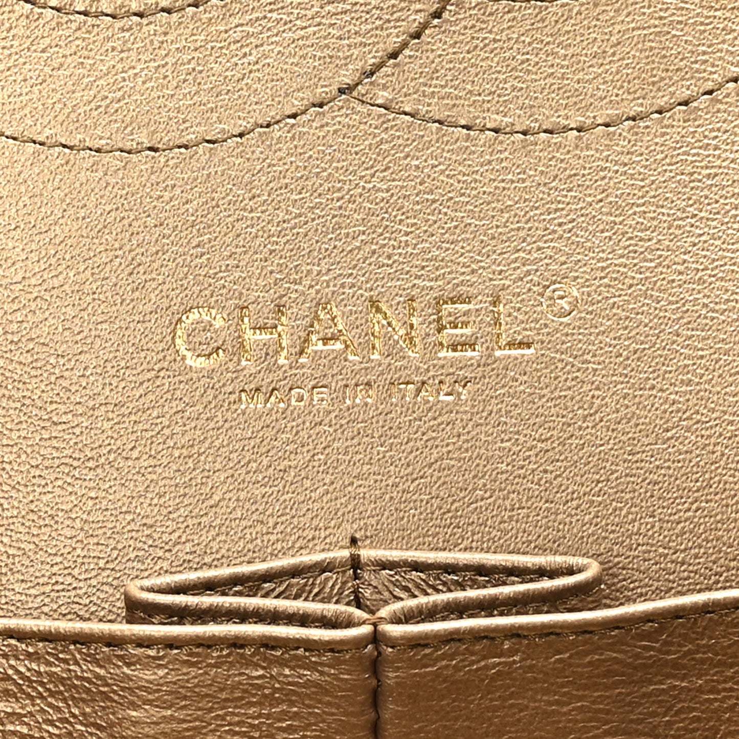 Metallic Lambskin Quilted Jumbo Double Flap Gold
