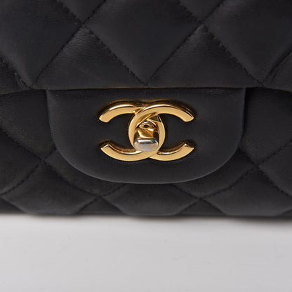 Chanel Lambskin Quilted Jumbo Single Flap Black 15 of 23