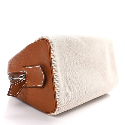Hermes Toile Barenia Faubourg Cavour Pouch Fauve 4 of 11