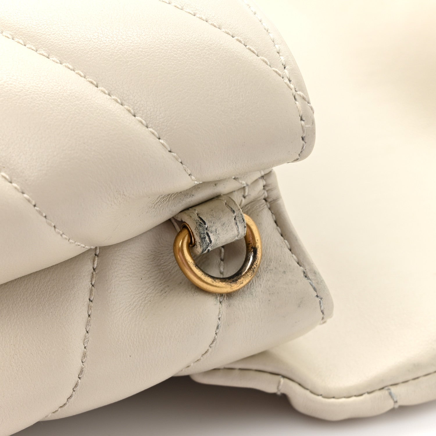 Saint Laurent Calfskin Y Quilted Monogram Toy Loulou Crossbody Bag Crema Soft 13 of 14