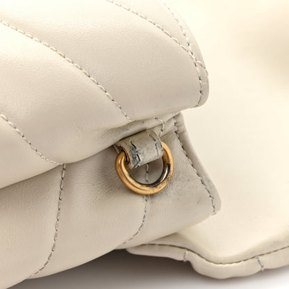 Saint Laurent Calfskin Y Quilted Monogram Toy Loulou Crossbody Bag Crema Soft 13 of 14