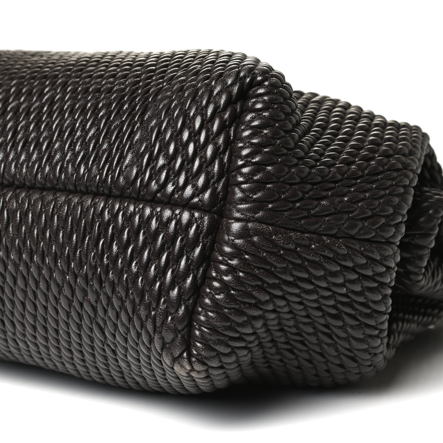 Bottega Veneta Lambskin Knit Small The Point Triangle Bag Black 10 of 12