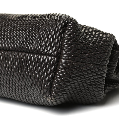 Bottega Veneta Lambskin Knit Small The Point Triangle Bag Black 10 of 12