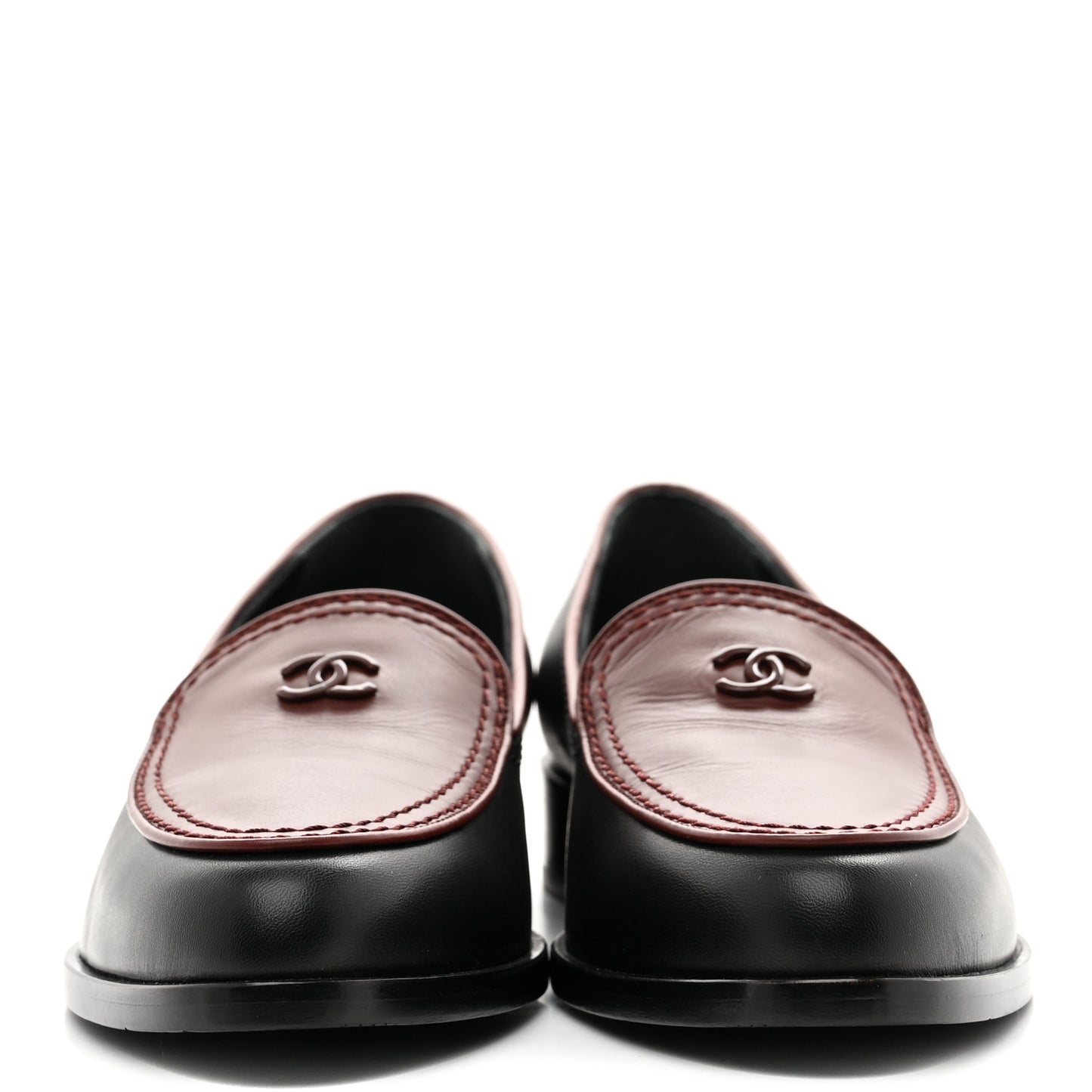 Calfskin CC Mocassin Loafers 36 Brown Black