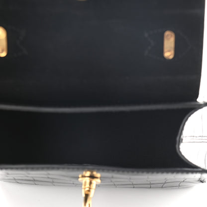 Mulberry Shiny Croc Calfskin Embossed Micro Seaton Black 5 of 8