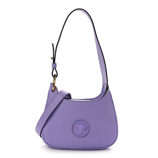 Calfskin La Medusa Small Hobo Crossbody Lilac