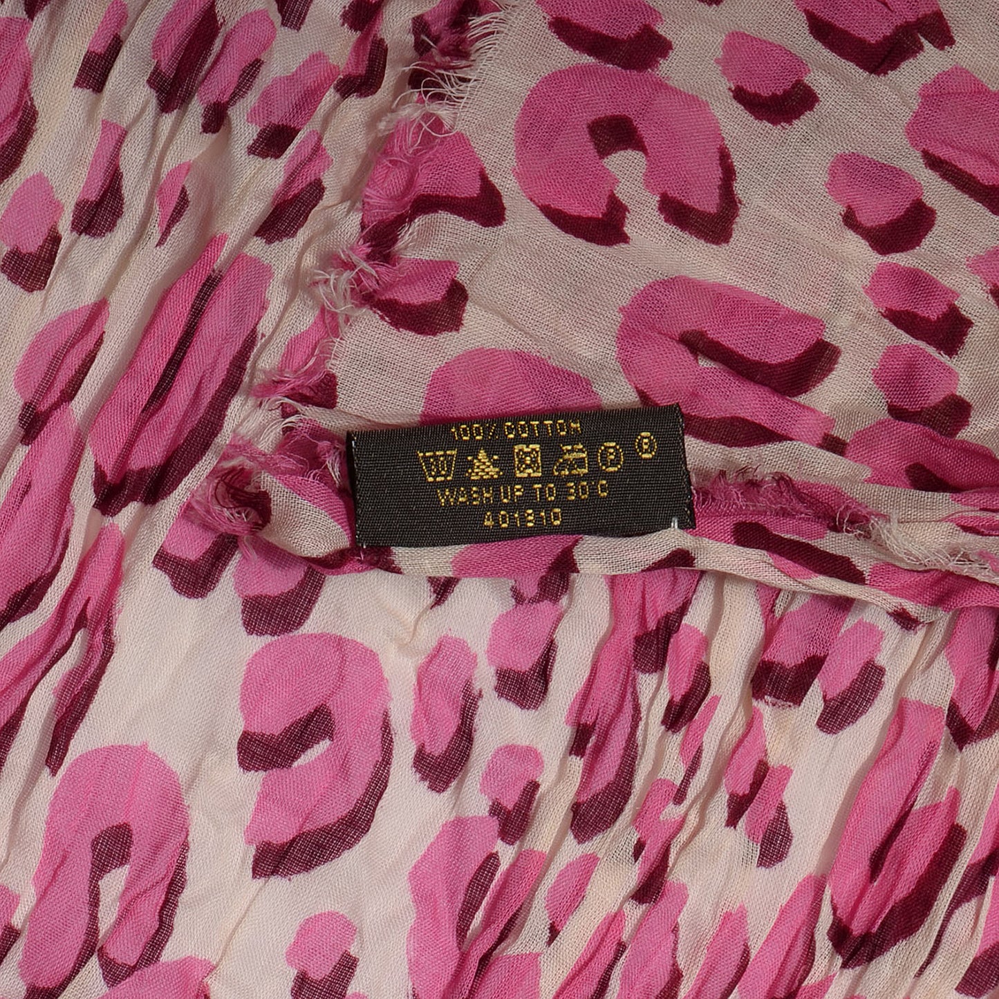 Cotton Leopard Pareo Blanc Corail