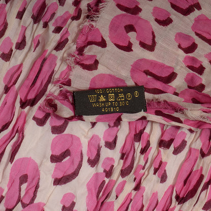 Louis Vuitton Cotton Leopard Pareo Blanc Corail 8 of 8