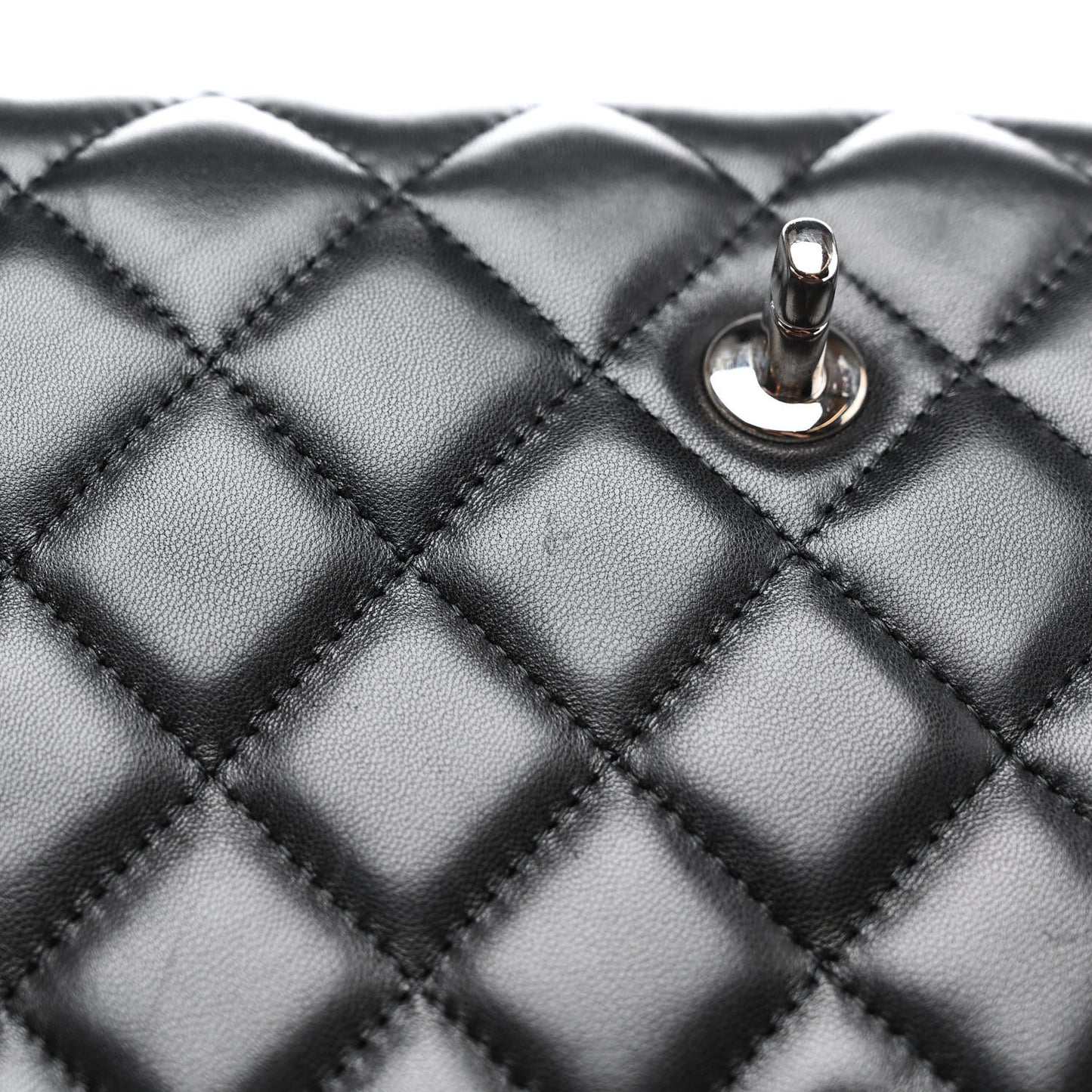 Lambskin Quilted Maxi Double Flap Black