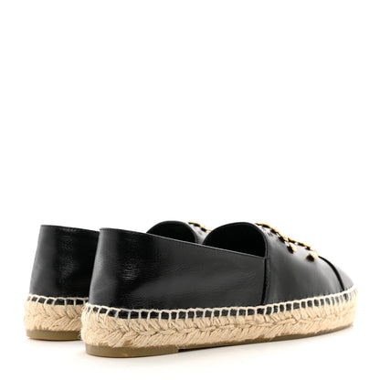 Chanel Patent Calfskin Crystal CC Espadrilles 37 Black 4 of 8