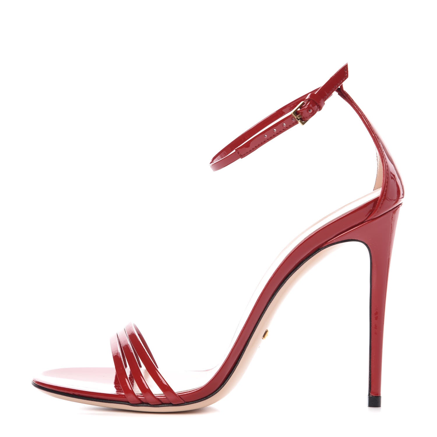 Gucci Patent Strappy Removable Sock Sandals 37 Skin Rose Hibiscus Red 2 of 12