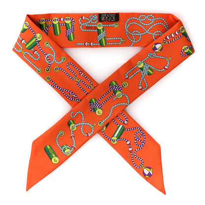 Hermes Silk Cordages Twilly Scarf Orange 1 of 4
